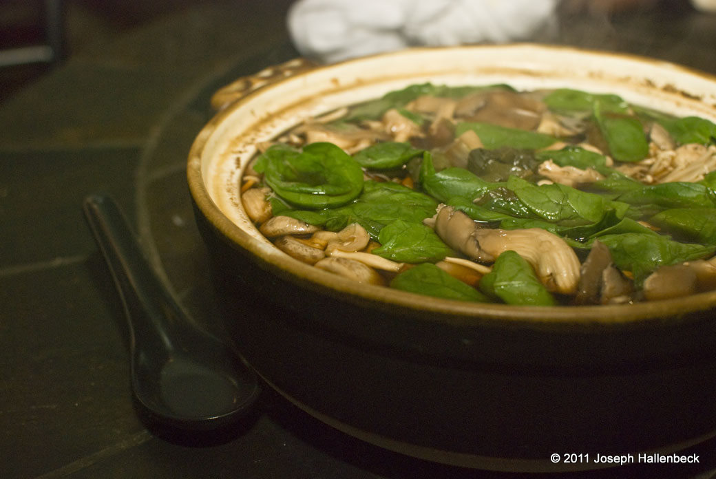 Spinach and Mushroom Hotpot